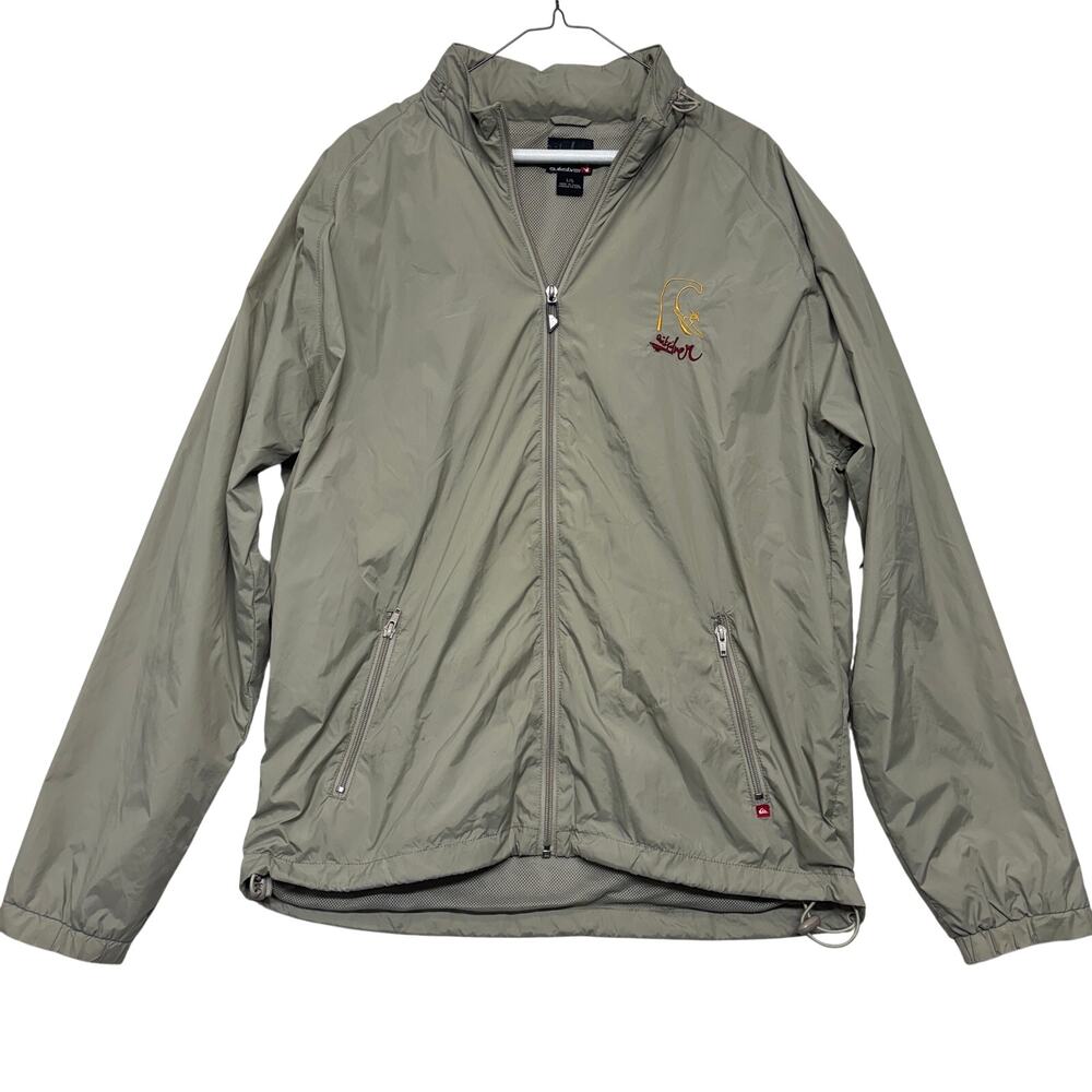 Vintage Quiksilver Jacket Large Green Eddie Aikau Windbreaker Waimea Bay Y2K